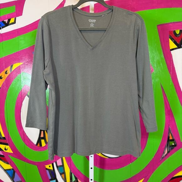 Chico's, True Color Tees. 3/4 Sleeve Shirt. Size 3(XL). In excellent condition! - Picture 1 of 5